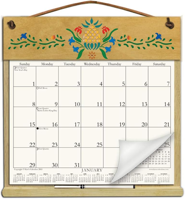 Wooden Refillable Wall Calendar Holder Filled with The Rest of 2014