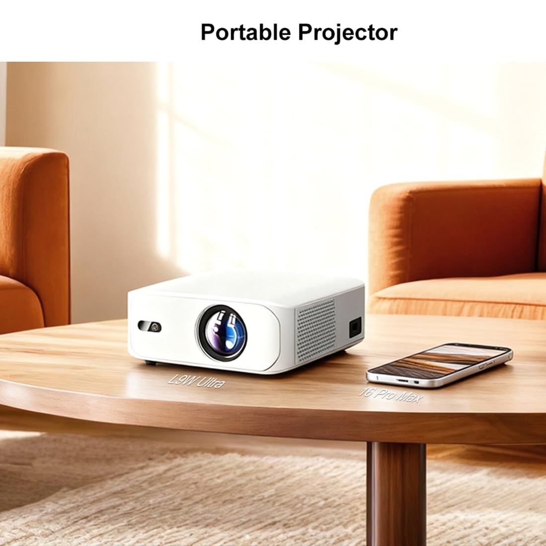 Mini Proiettore Ultra Portatile L9W 4K, Videoproiettore Full HD di qualità Cinematografica con Bluetooth, Home Theater