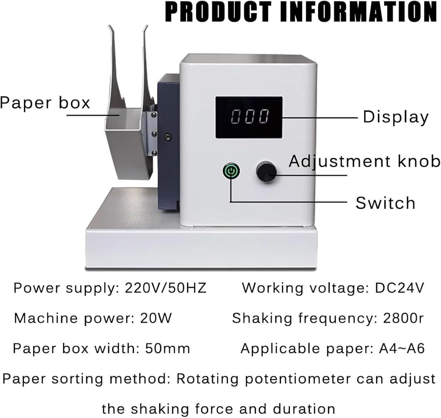 Macchina raddrizzatrice di carta completamente automatica, agitatore da tavolo ad alta velocità per documenti e documenti contabili in uffici e archivi