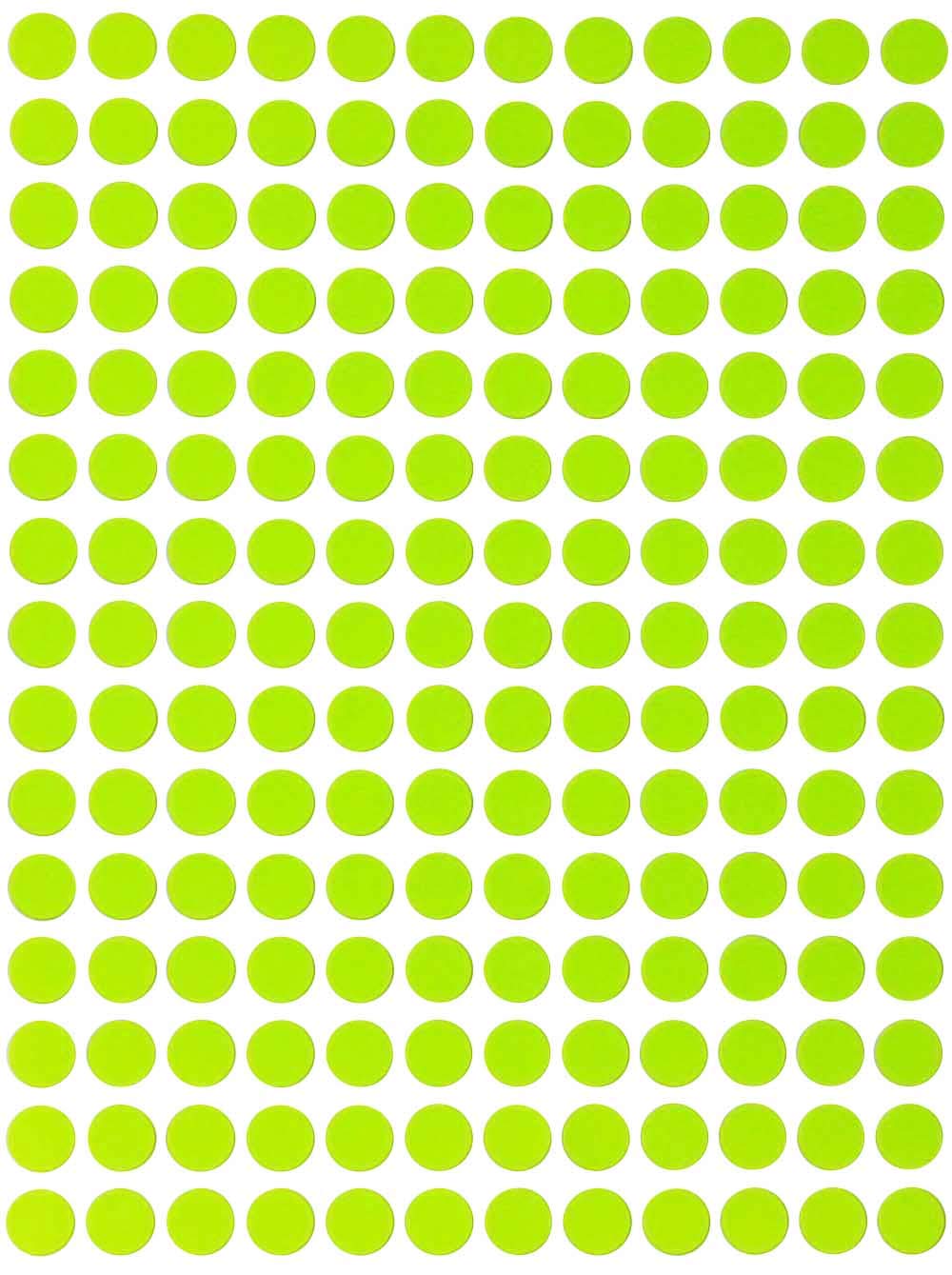 Royal Green Color Labels 8mm (0.8 cm) Dot Stickers Neon Yellow - 840 Pack