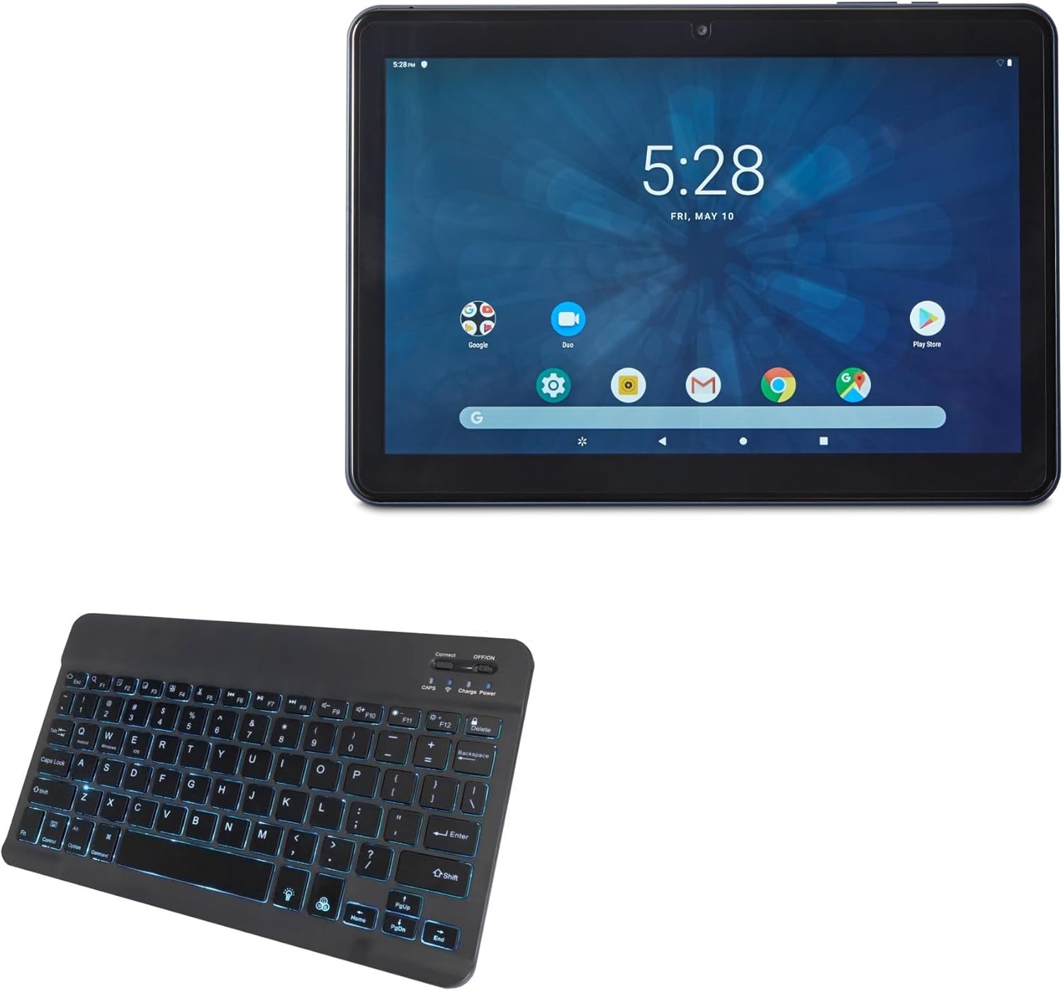 BoxWave SlimKeys Bluetooth Keyboard and a compatible ONN Tablet.
