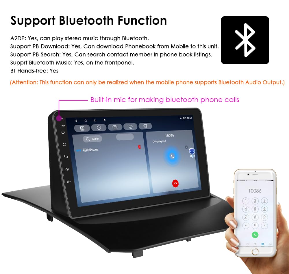 Autoradio Android 14 da 9 pollici per Ford Fiesta 2009-2017, supporta Carplay/Android Auto senza fili, controllo al volante, WLAN/4G, FM 4-core 2GB e 64GB
