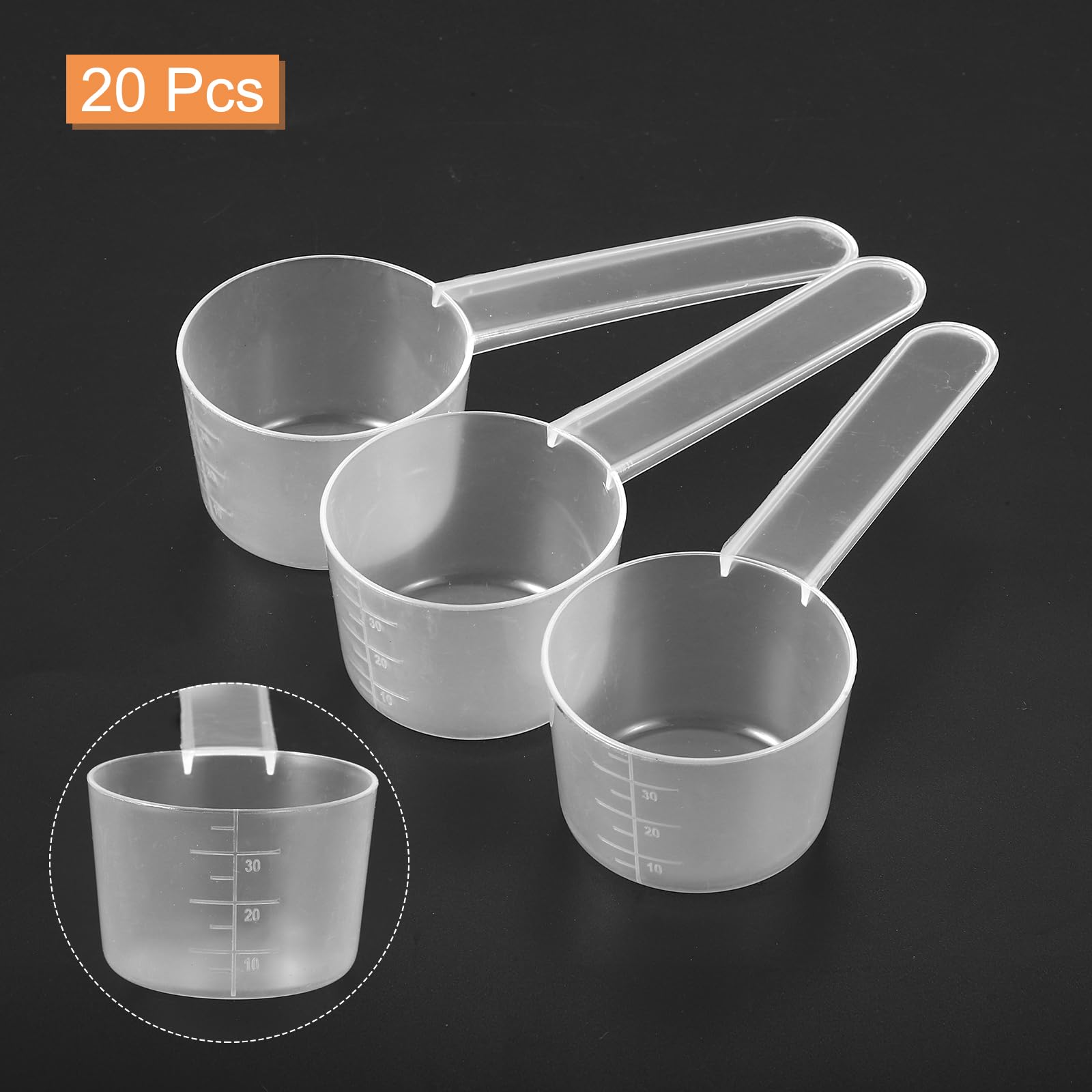 Amazon | uxcell 20個のプラスチック製計量スプーン 20g/40ml テーブル