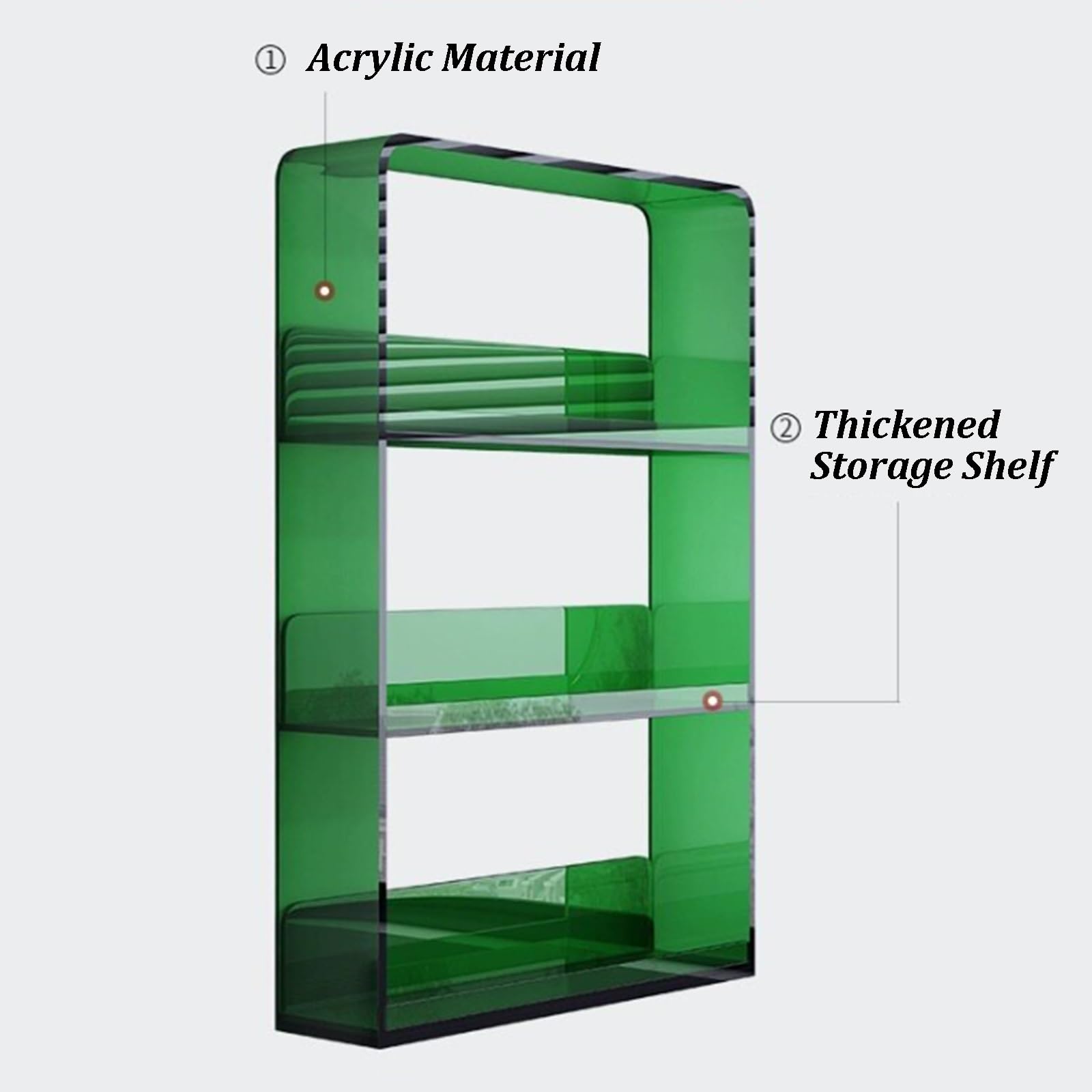 Estante De Almacenamiento Acrílico De Montaje En Pared, Repisas Flotantes De 3 Niveles, Organizador De Maquillaje Compacto para Dormitorio, Baño, Cocina Y Decoración(Transparent)