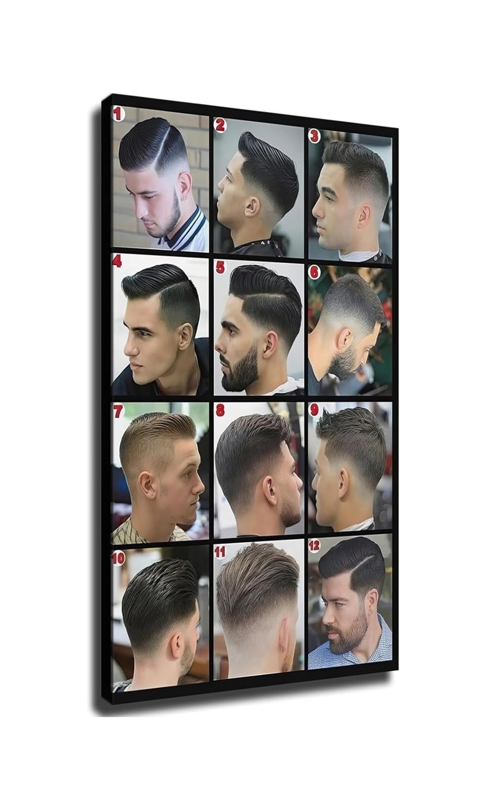MQXFCZUX Barber Shop Men Hairstyle Chart Poster Mens Haircut Styles Guide Wall-Art Decor For Barbershop Salon Home Unframed,08x12inch(20x30cm)