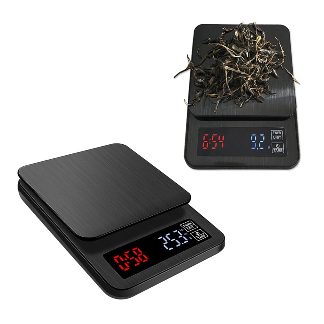 ABOOFAN 5kg Digitale Küchenwaage mit Timer Elektronische Waage zum Kochen und Backen mit Präzisionssensoren Schwarz ohne Batterien