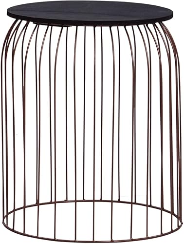 Miniatura 45 de 1 mesa auxiliar con marco de metal, mesa auxiliar blanca para sala de estar, hogar, oficina, 18.5 x 22.4 pulgadas Blanco,Negro