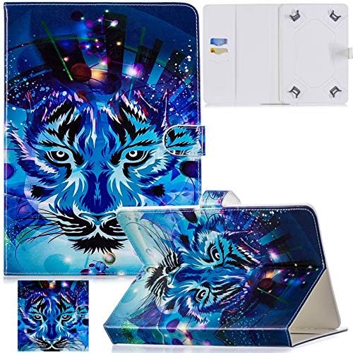 Universal 9.0-10.5 inch Case, Artyond Multi-Angles Viewing PU Leather Cover with Card Slots Shell Protective Case for iPad/Samsung/Kindle/Huawei/Lenovo/Android 9.0-10.5 inch Tablet (Tiger)