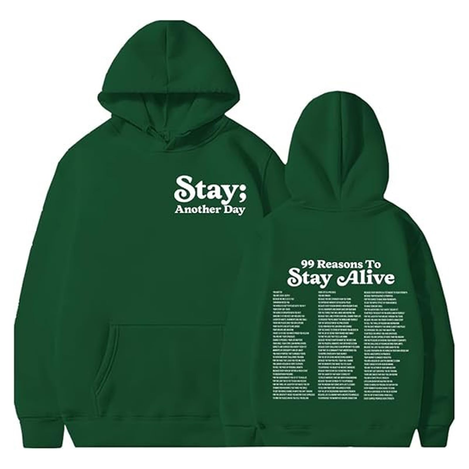 Stay Another Day Hoodie 99 Reasons, 99 Reasons to Stay Alive Mental Health Hoodie, Sweatshirt for Women Men