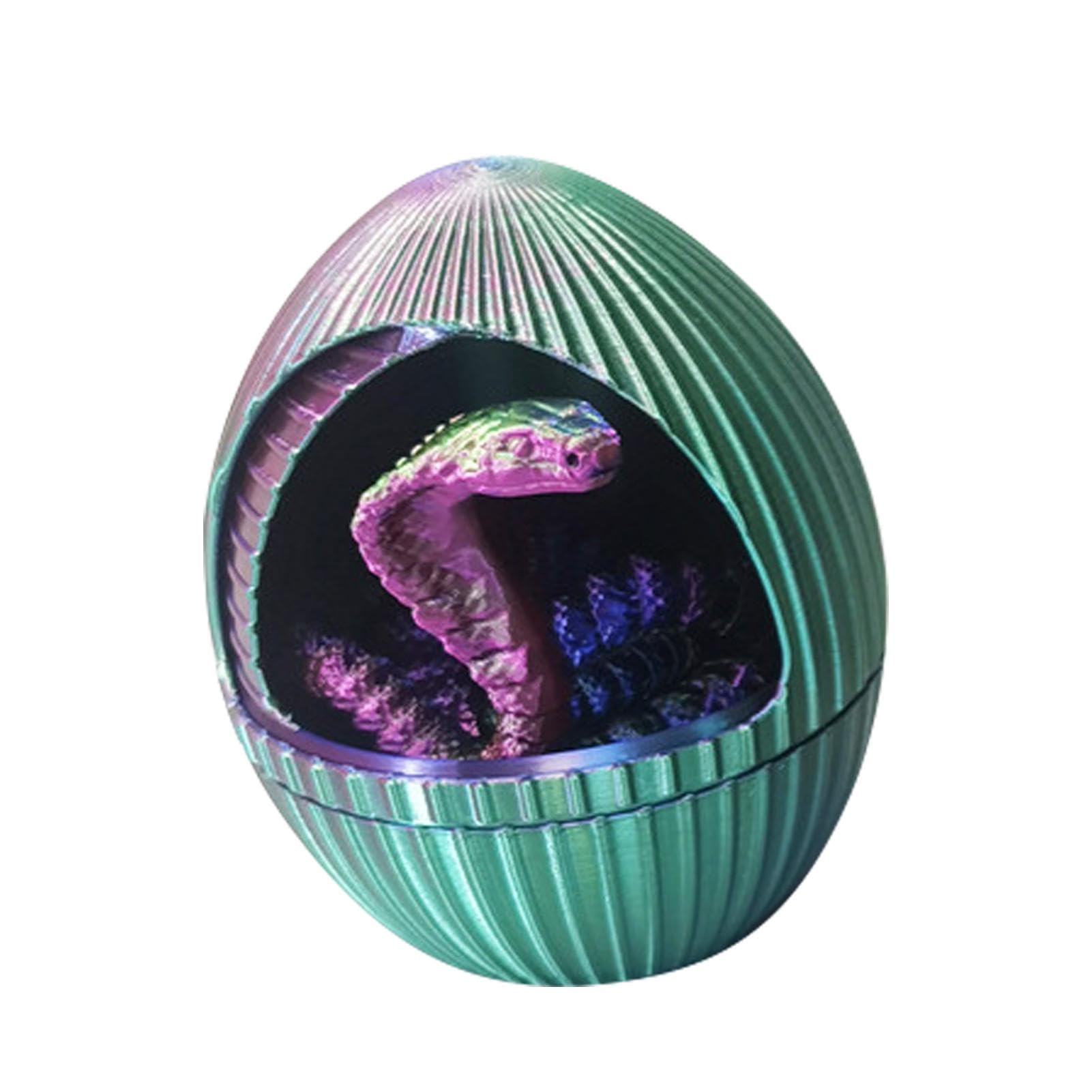 Uovo Di Serpente 3D Stampato Con Serpente Snodato - Giocattolo Fidget Lungo 30 Cm In PLA, Decorazione Originale Per Scrivania E Ufficio