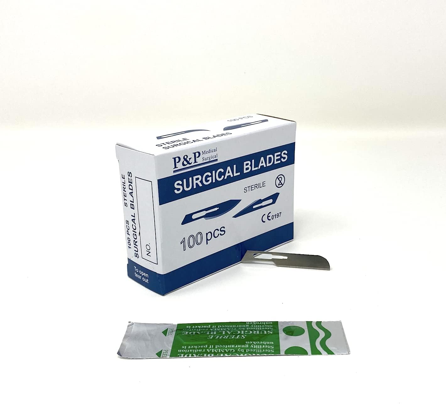 Disposable Surgical Scalpel Blades Sterile Size 16 High Grade Carbon Steel 2.1% 10xx Individually Foil Wrapped by P&P Medical Surgical (1000)