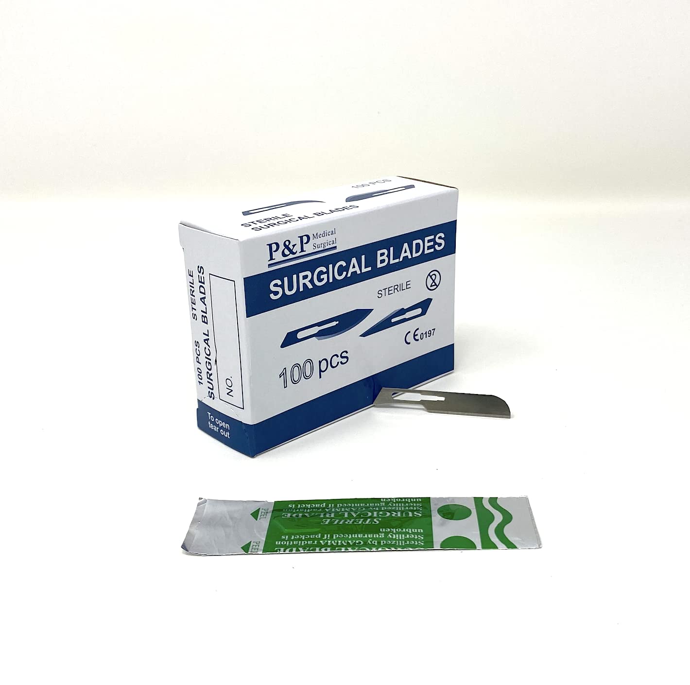 Disposable Surgical Scalpel Blades Sterile High Grade Carbon Steel 2.1% 10xx Individually Foil Wrapped Size 16 Case of 5000