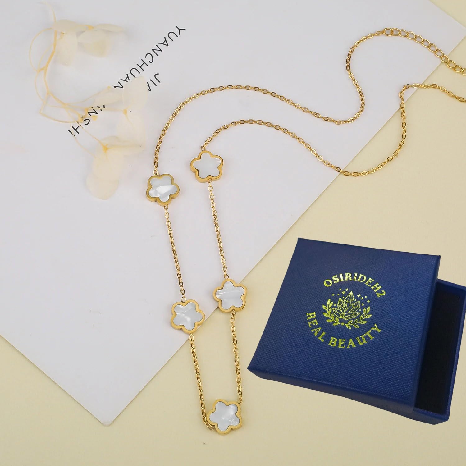 18K Gold Plated Four Leaf Clover Necklace For Women Four Leaf Clover Necklace Flower Lucky Pendant Dainty Jewelry - Image 7