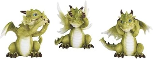 GSC 71875 - Figura de dragón de 3.5 pulgadas, juego de 3, SSH, color verde