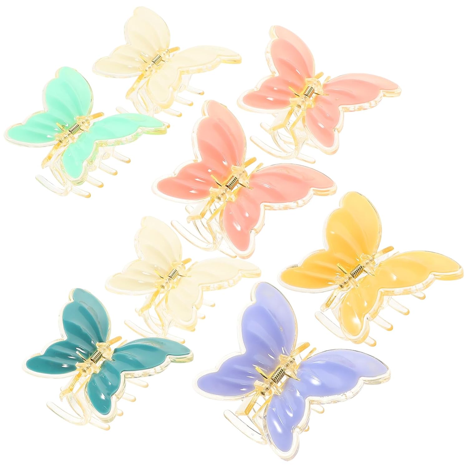 8Pcs Butterfly Hair Claw Clips Matte Finish Strong Hold Hair Accessories for Women Suitable for Wedding Birthday Styling Random Color 8Pcs Butterfly Hair Claw Clips Matte Finish Strong Hold Hair Accessories for Women Suitable for Wedding Birthday Styling Random Color
