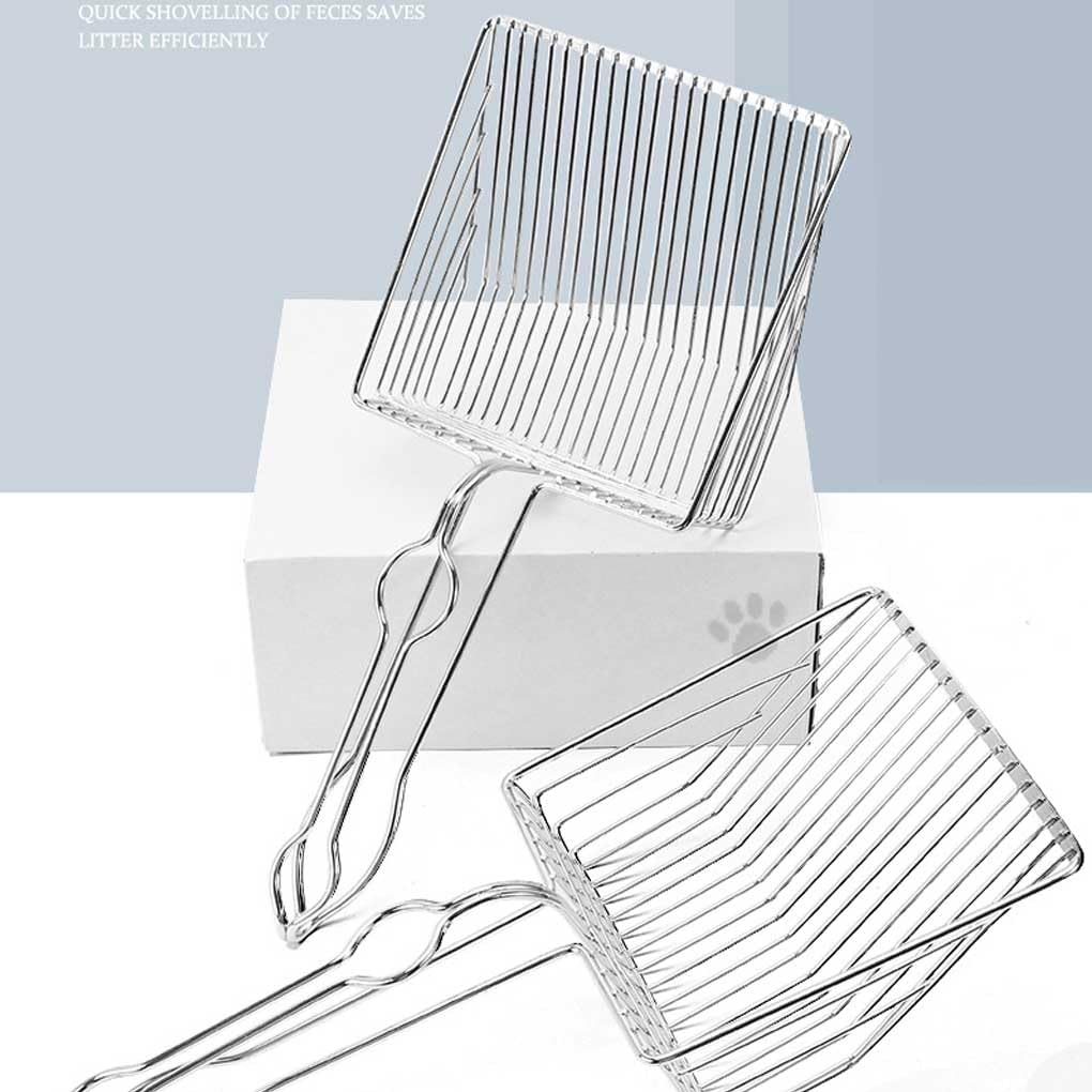 Set di 5 pala per lettiera, grande, setaccio fine, in metallo, resistente, forniture per animali domestici, paletta per urina con supporto per gatti, 23 linee, stile A 23 linee