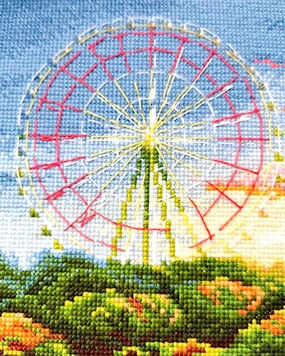 Image of RIOLIS - Hitachi Seaside Park 2130, Cross Stitch Kits 11 inch x 15 inch, Cross Stitch Kits for Beginners & Advanced, Crossstitching Kit Adult, Embroidery Counted Stitching Kit