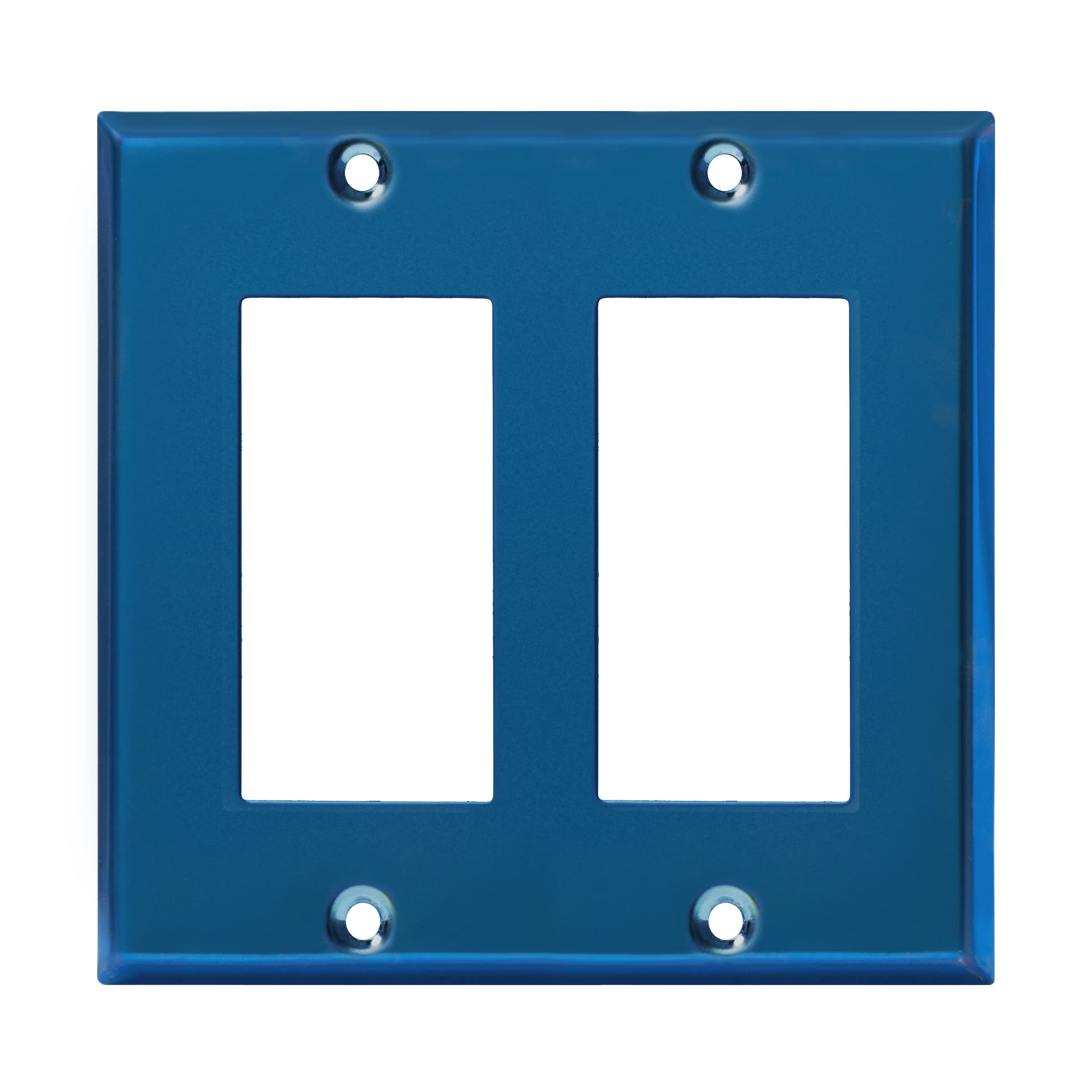 ENERLITES Double Decorator Switch Metal Wall Plate, Stainless Steel Dual Outlet Cover, Corrosion Resistant, Mid-Size 2-gang 4.50" x 4.57", Stainless