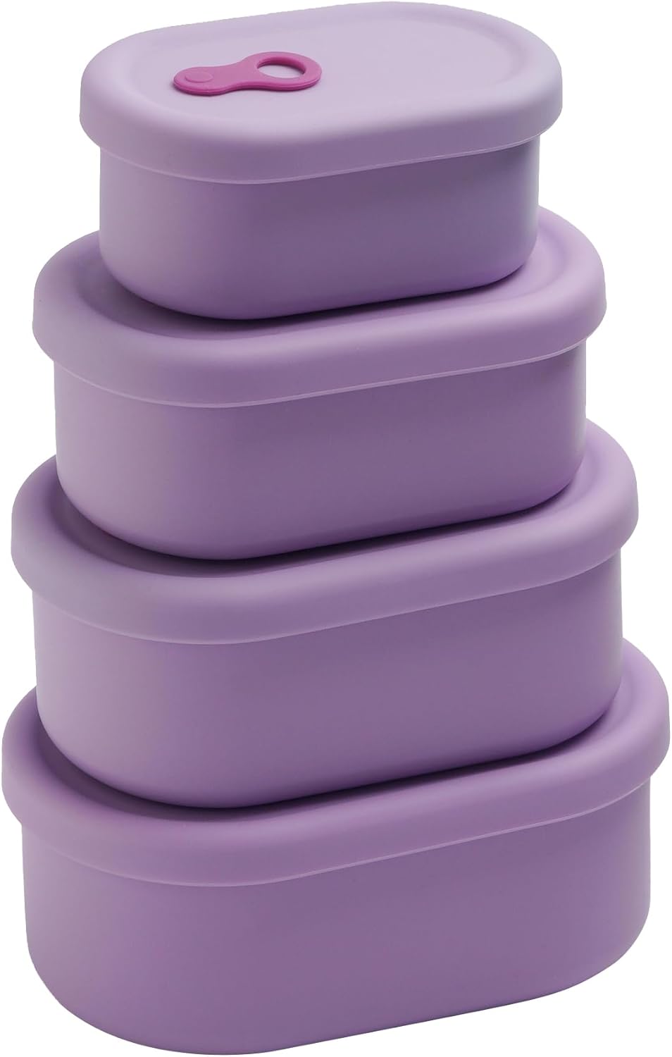 Premium Korean-Made Silicone Airtight Food Container with Steam Vent – BPA Free, Leakproof, Microwave & Freezer Safe Meal Prep. & Leftovers Storage (Violet, 4p Multi-Size Set)