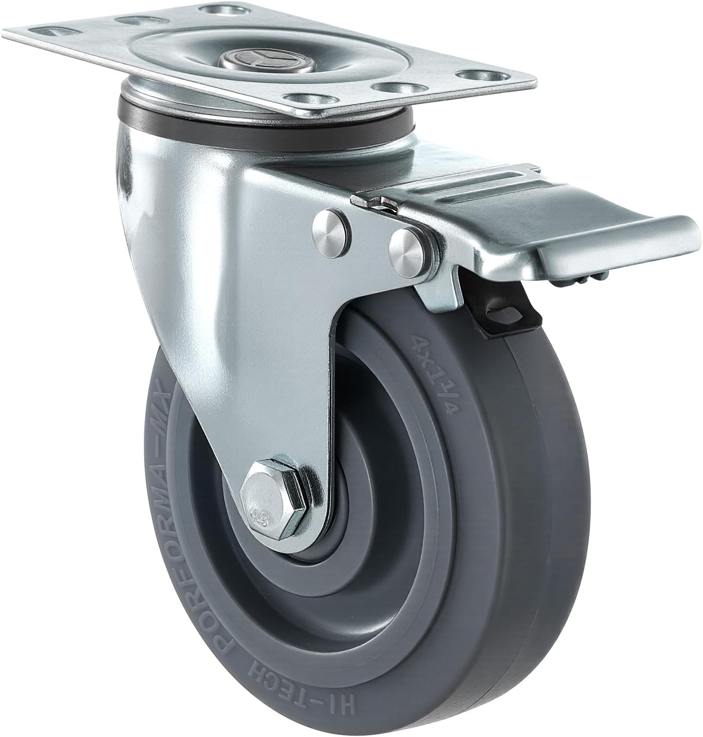 VEVOR Caster Wheels, 5 Inch Heavy Duty Casters, Compatible with VEVOR Insulated Food Pan Carrier, Set of 4 (2 Swivel with Brake, 2 Rigid)