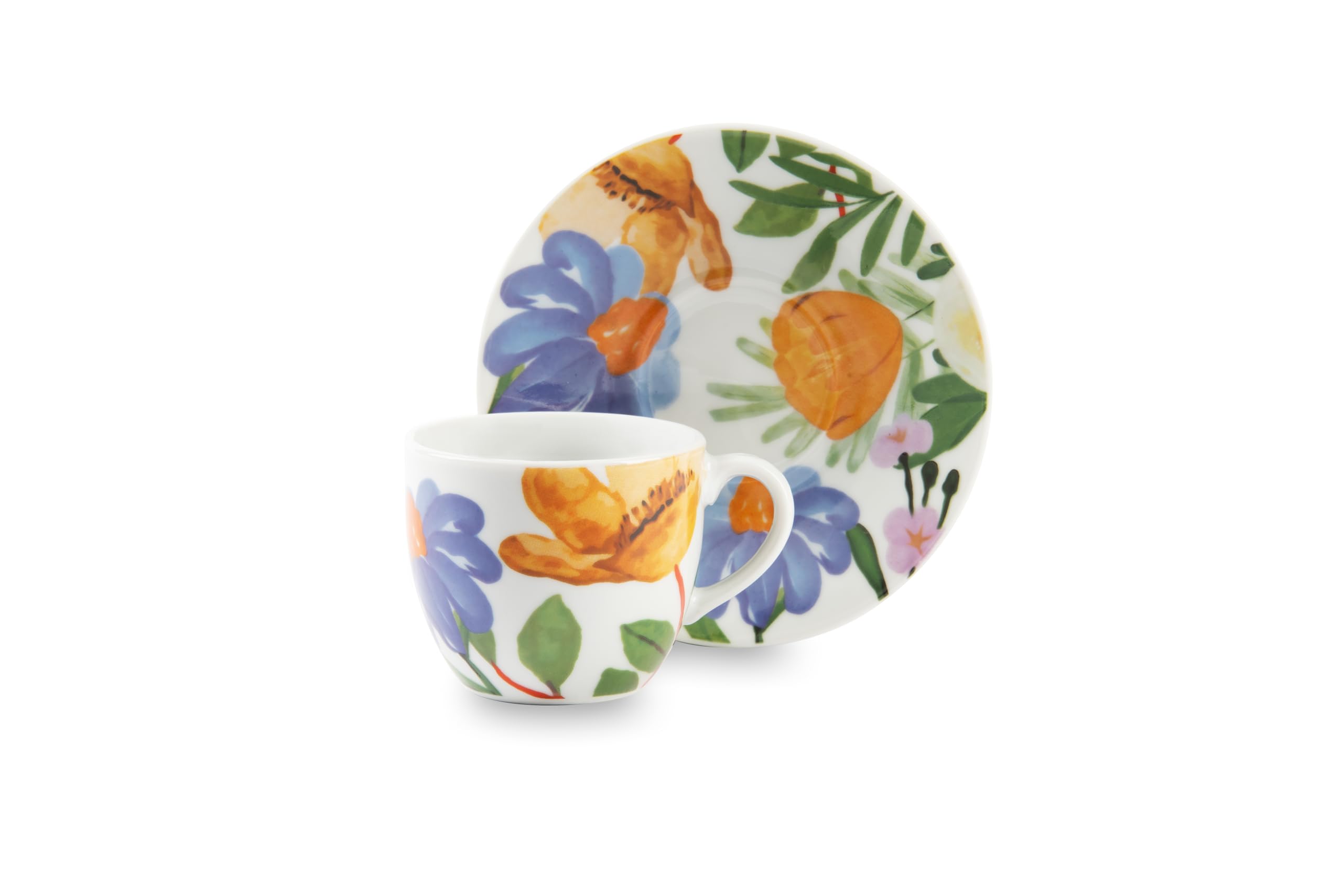 Excelsa Blooming Set aus 6 Kaffeetassen, Porzellan, Fassungsvermögen 70 ml, mehrfarbig