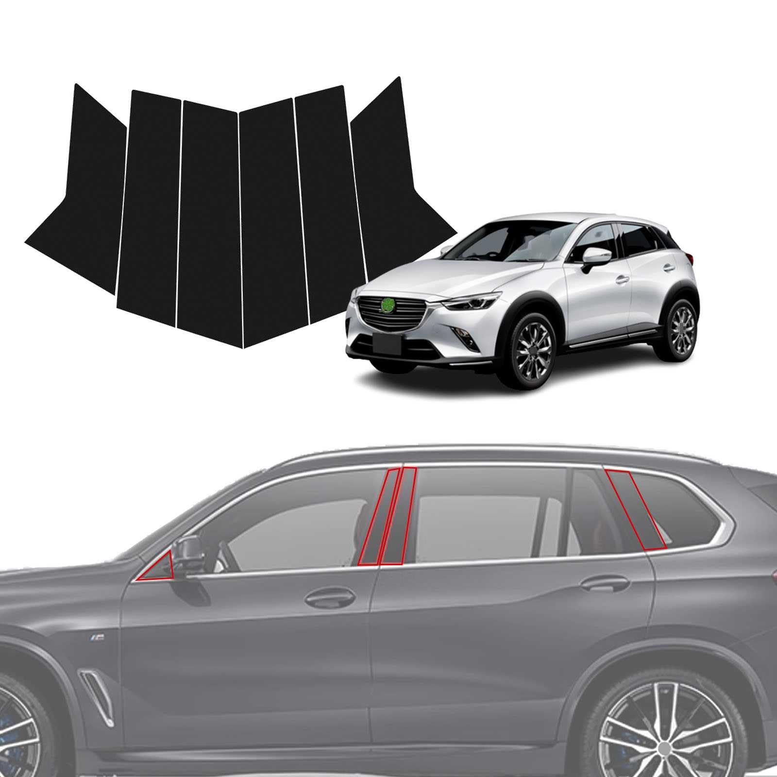 Amazon | ピラーガーニッシュ「適合 新型 マツダ CX-3 DK系