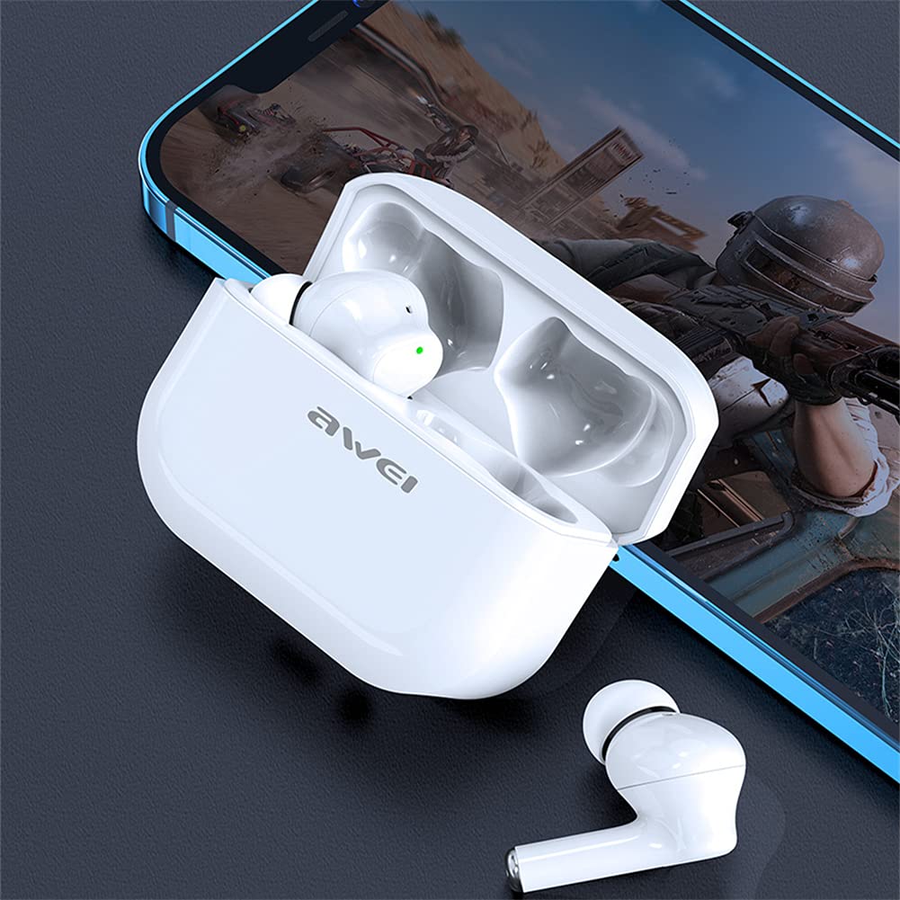 Bezprzewodowe słuchawki douszne z mikrofonem, słuchawkowym zestawem słuchawkowym, słuchawki Bluetooth 5.0 w uchu z obudową ładowania, do pracy, sportu, gry