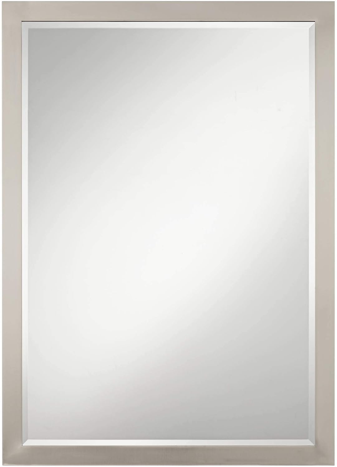 Metzeo 26" Rectangular Brushed Nickel Wall Mirror