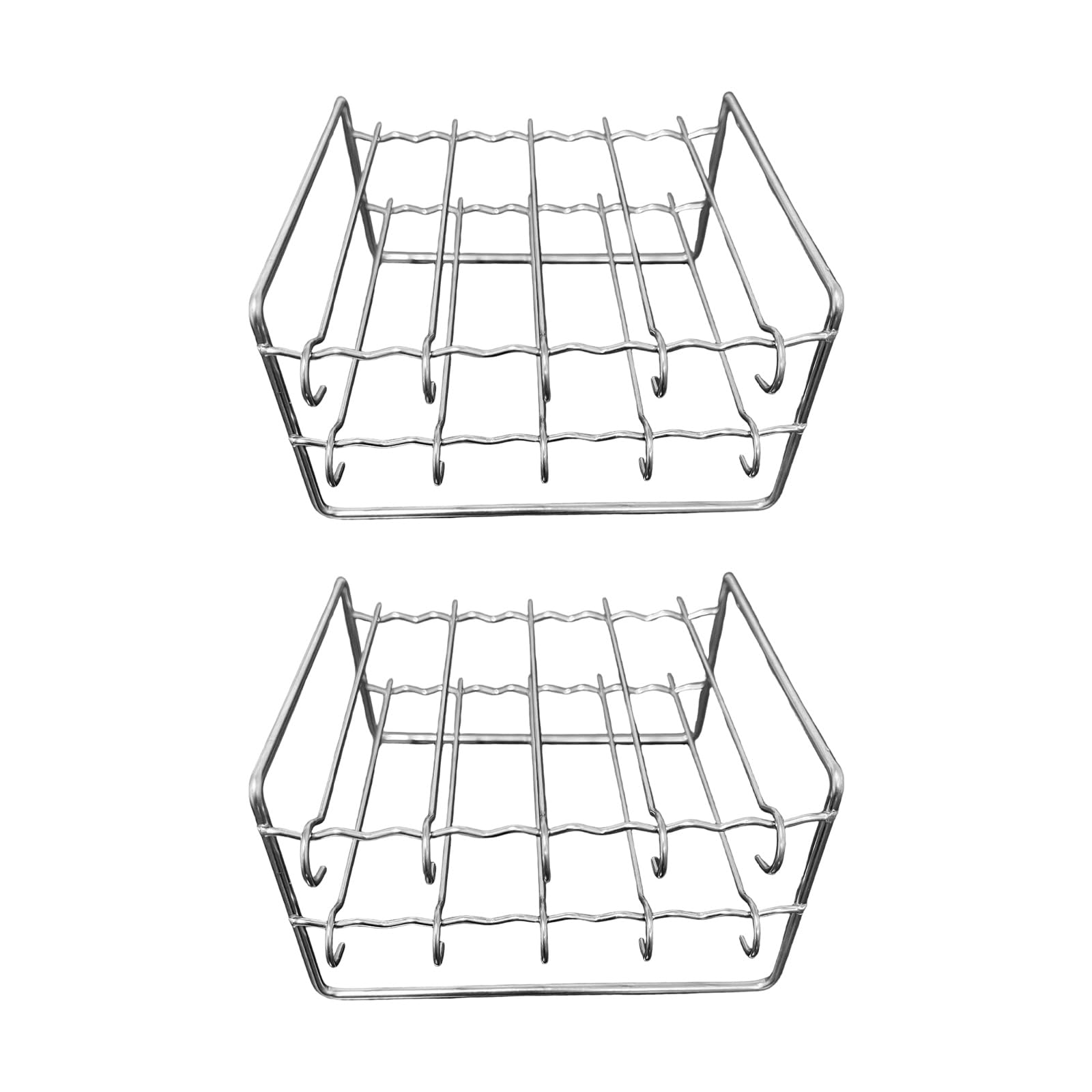 Soporte para brochetas y estante de acero inoxidable para freidora de aire de 2 juegos