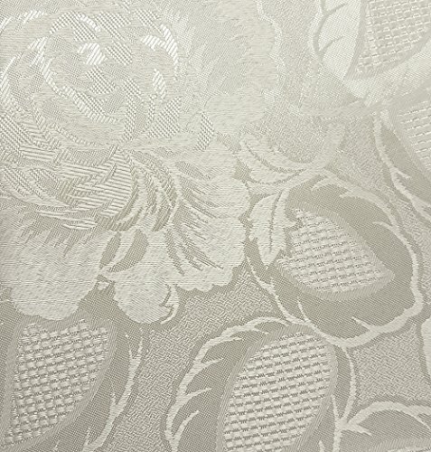 Emma Barclay Damask Rose – Mantel Jacquard en Color Crema – 60 x 84 (152 x 213 cm) Ovalado