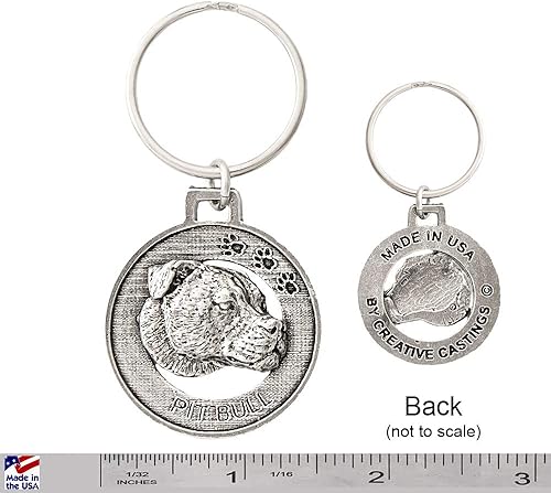 Miniatura 2 de Llavero de perro hecho a mano con colgante en el anillo, 100 razas diferentes, peltre antiguo, fabricado en Estados Unidos, Peltre