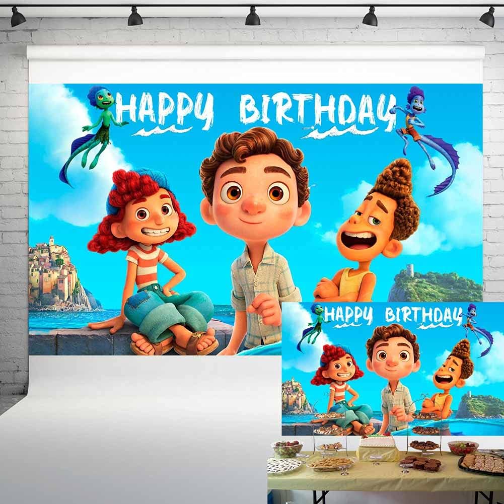 ERICLuca Birthday Party Supplies Photography Backdrops 5x3ft Blue Ocean Birthday Party Cake Table Decoration Banner Background Photo Studio Props LF-362