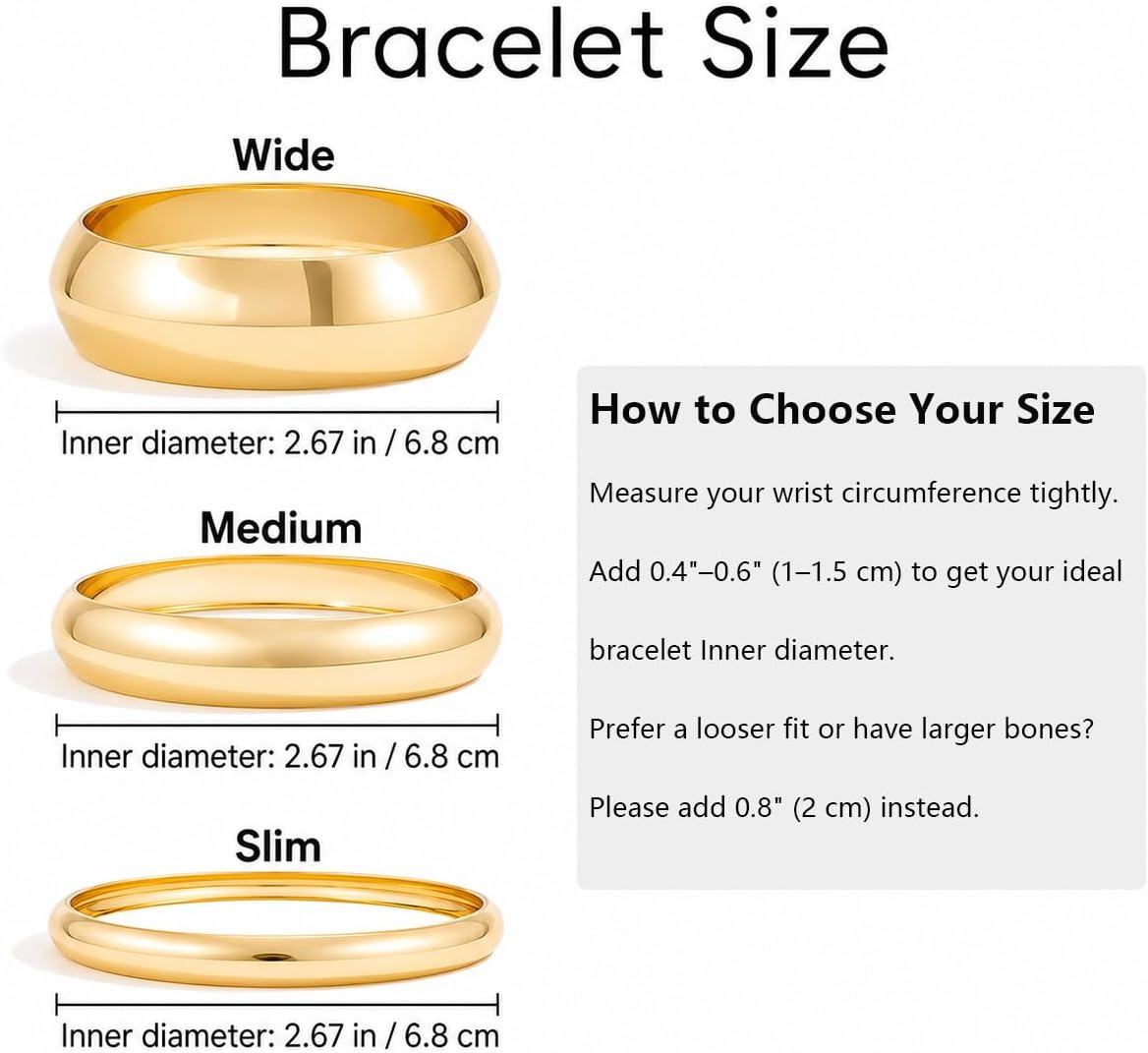 3PCS Chunky Gold Bangle Bracelets for Women Trendy Wide Wrist Cuff Bracelets Stack Statement Bangle Fashion Jewelry Gift