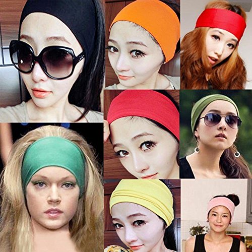Women Wide Yoga Headband Strech Hairband Elastic Hair Bands Headband Turban for Sports Exercise
