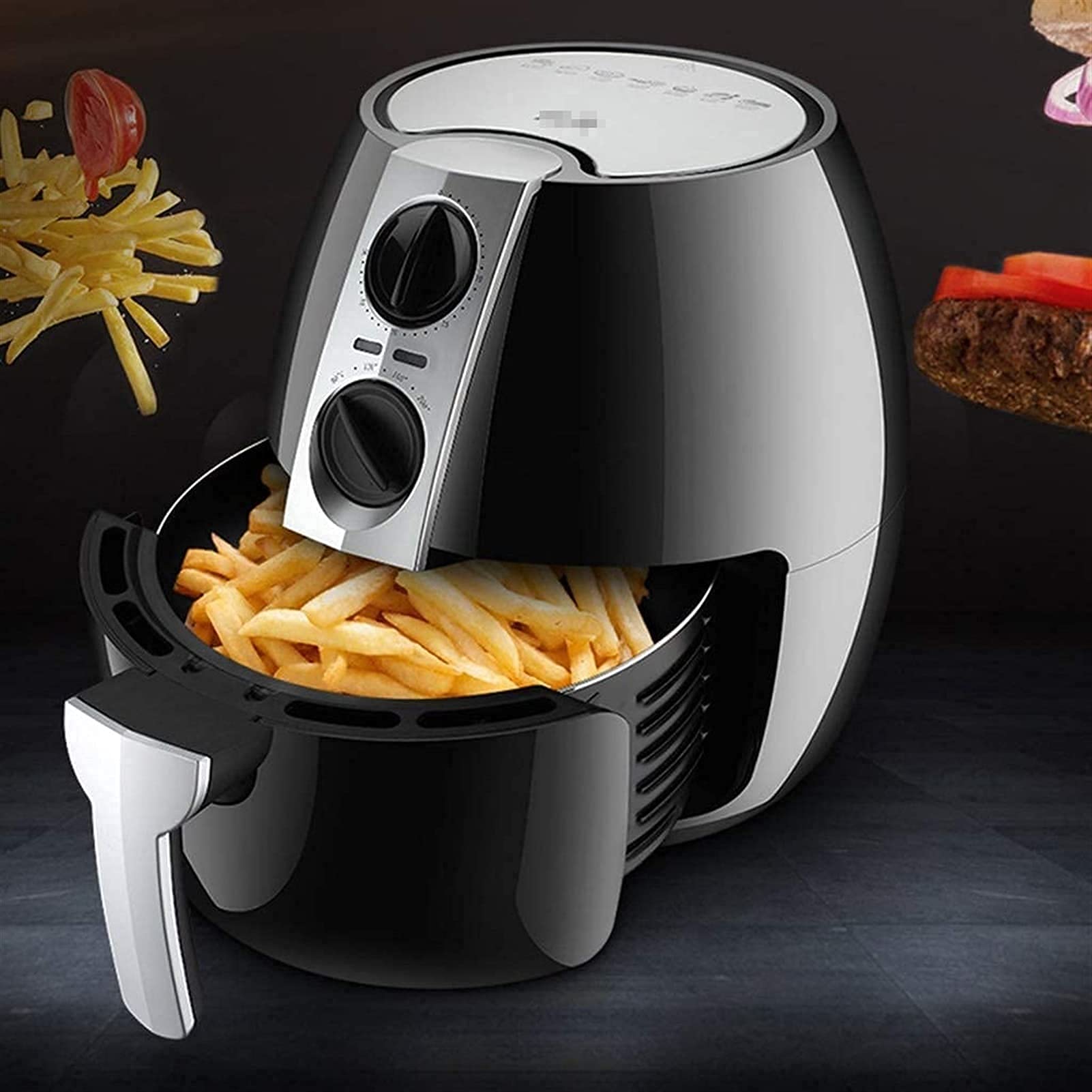 Frytkownica powietrzna do użytku domowego Frytkownica powietrzna 4,5 l Timer 30-minutowy i regulowana temperatura Frytownice beztłuszczowe Beztłuszczowe frytownice do domu i kuchni interesting