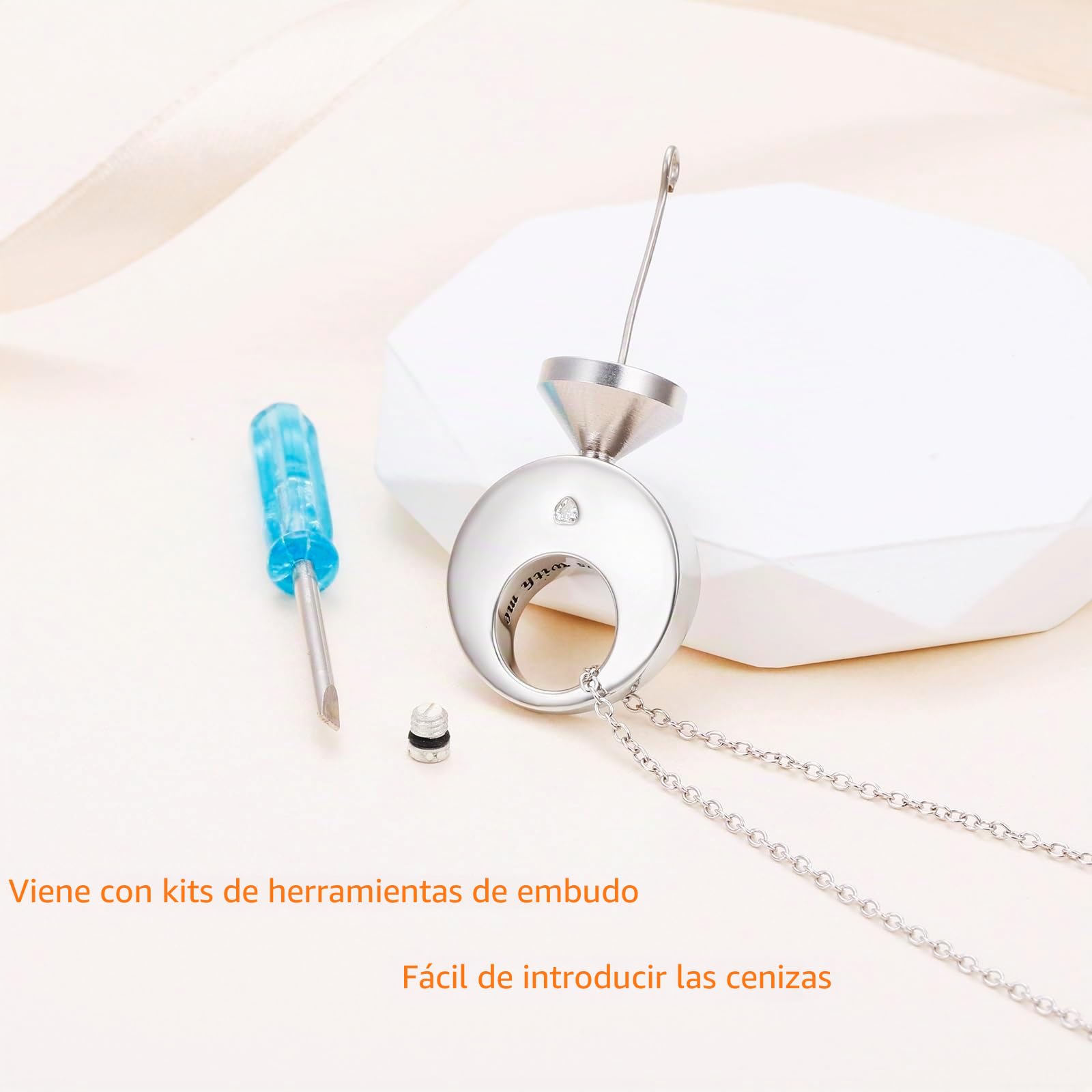 Flyow Collares de urna para cenizas para mujer, joyería de cremación, plata de ley 925, colgante conmemorativo de eternidad, longitud ajustable