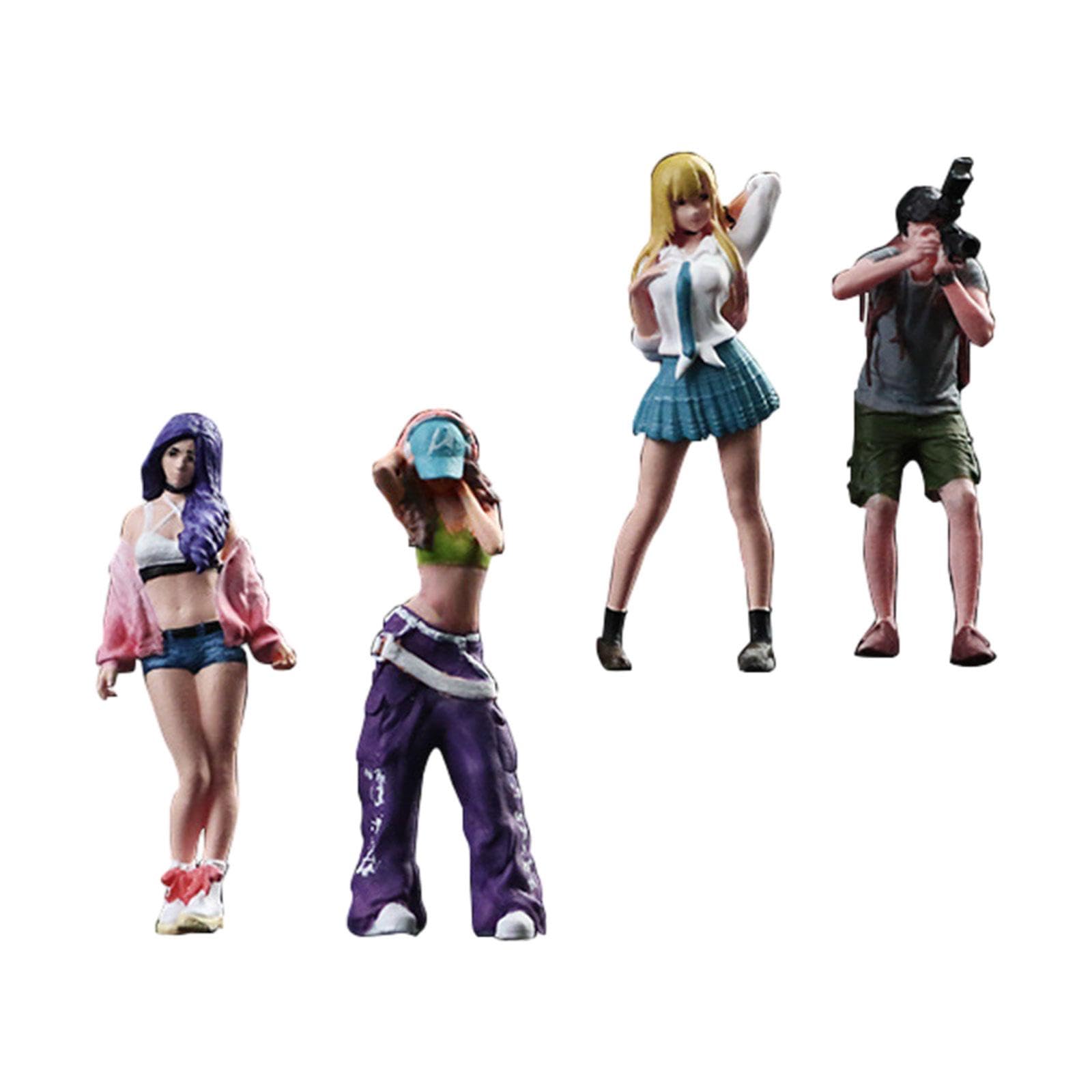 Set 4 Figurine Femminili Scala 1:64 Per Diorami | resina modellata, dettaglio fine, non cadere