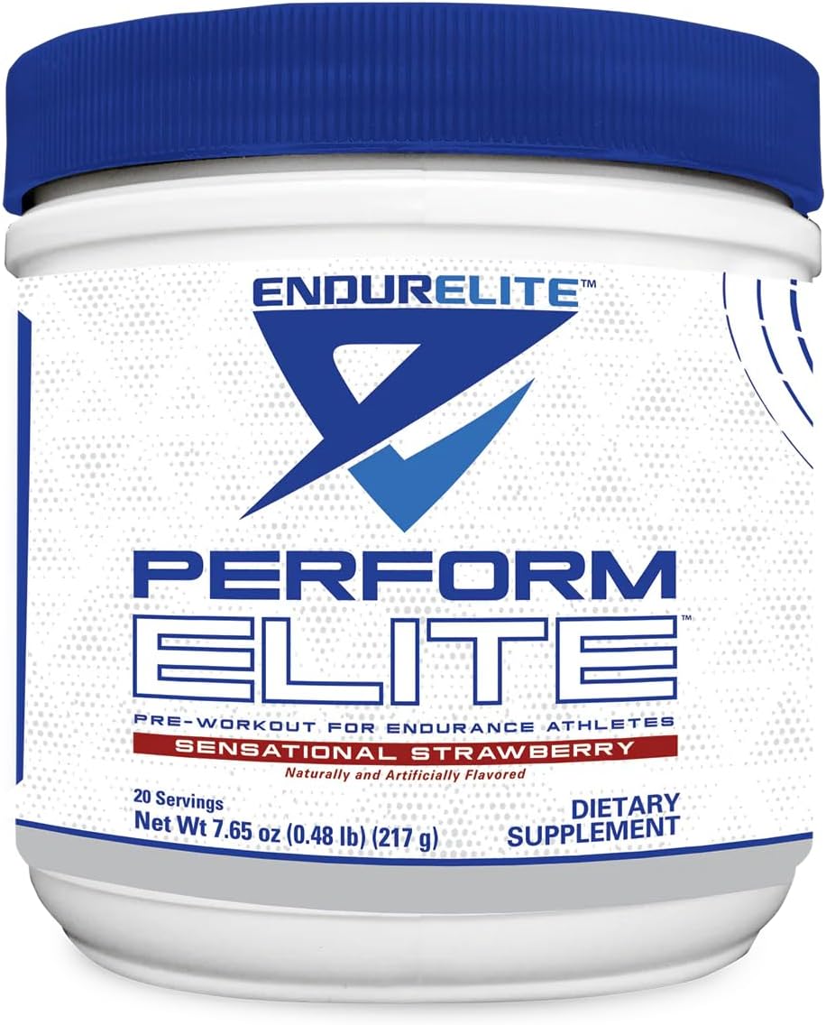 EndurElite Perform Elite- Pre Workout Energy Drink Powder Supplement- Pre-Workout Electrolytes for Endurance Athletes- 20 Servings- Sensational Strawberry