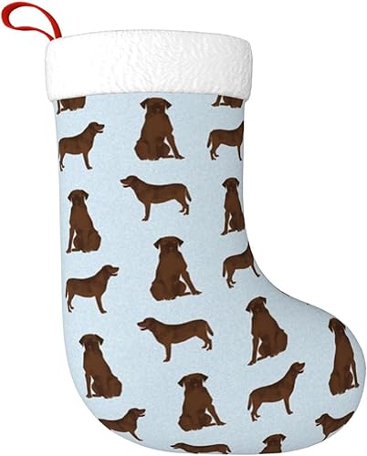 Labrador Retriever - Medias de Navidad para mascotas, decoraciones de medias de Navidad de 17 pulgadas, decoración de medias colgantes de chimenea