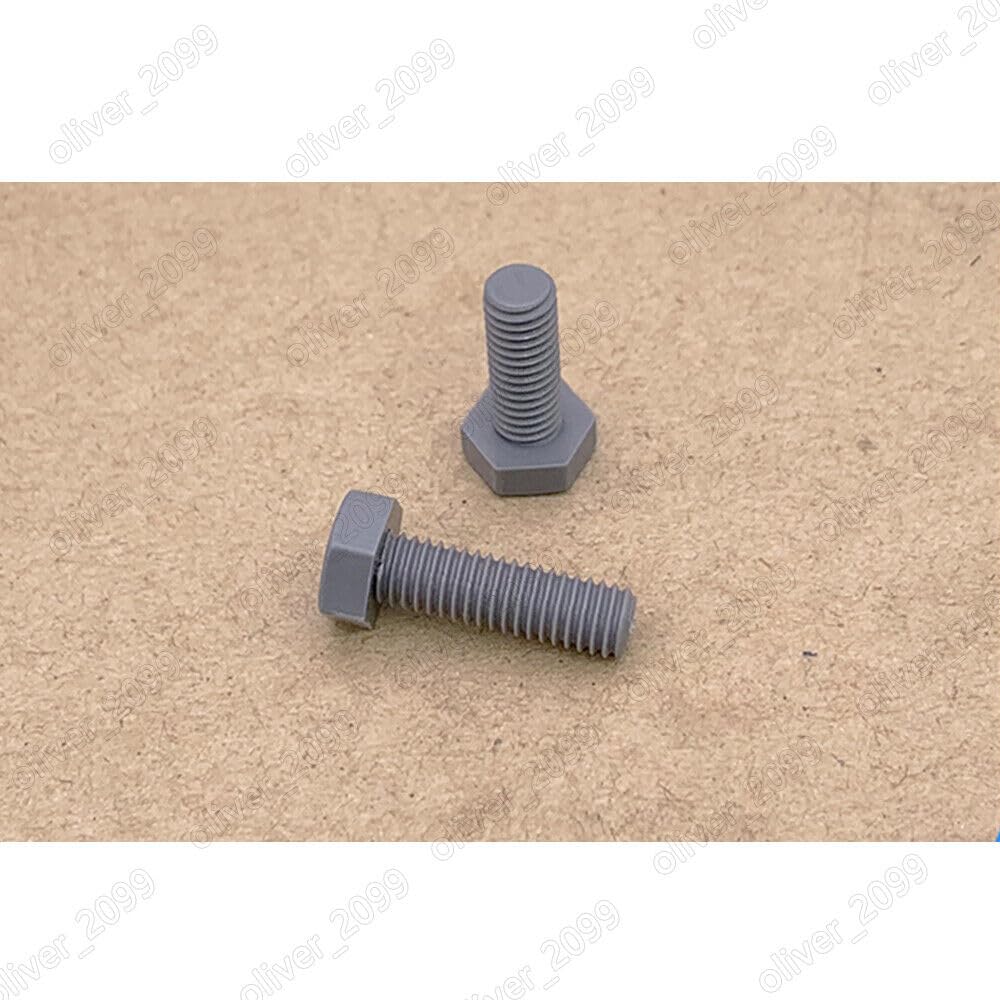 M3-M20 PVC Gray Plastic Nylon Hexagon Bolts Hex Head Cap Screws DIN933 (M10 x 40mm,50)