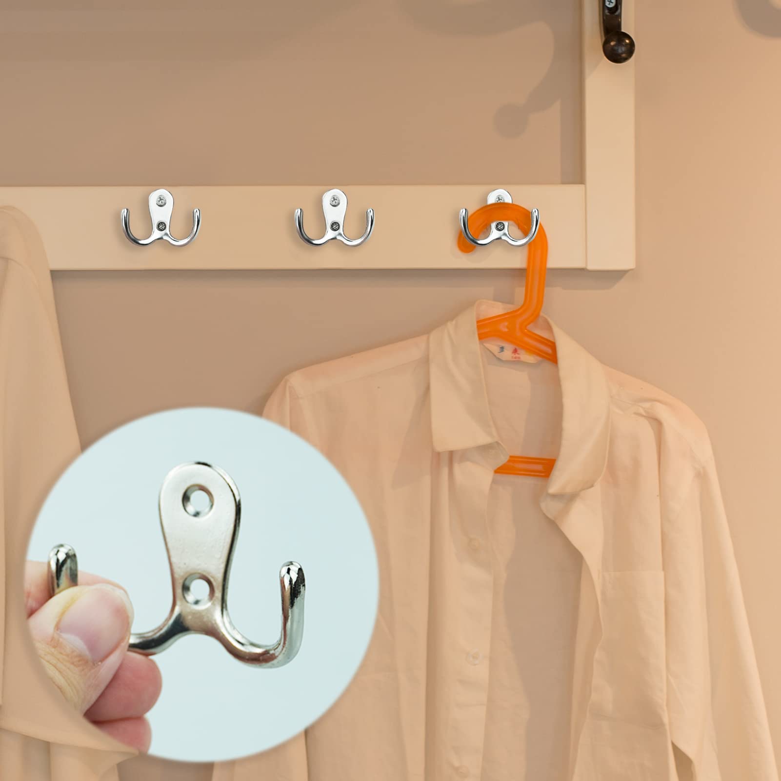 Ganci Appendiabiti Singoli BIGLUFU - 6 Pezzi Per Parete, Design Rustico - Foto 8