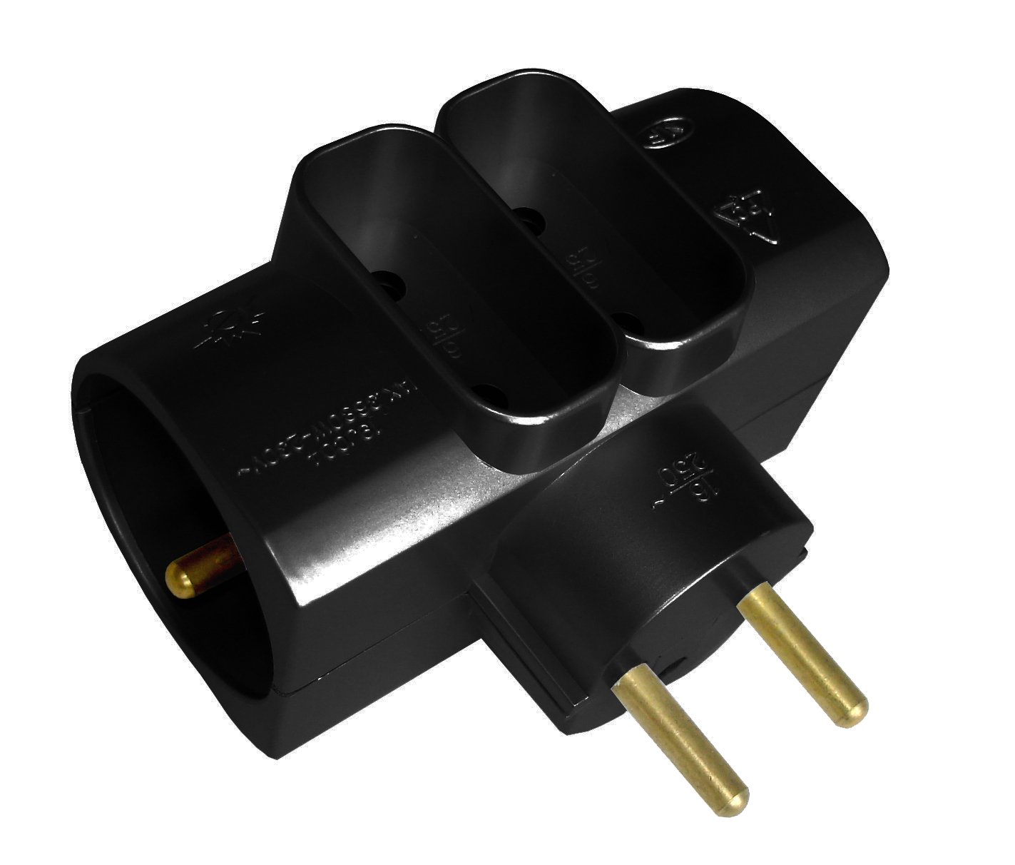 ZenitechQuadriplite: 2 x 16 A + 2 x 6 A Black Glass Side – Flat Screen TV