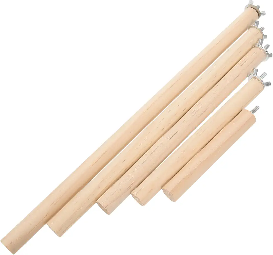 5pcs Parrot Standing Pole Bird Cage Accessories Parrot Wooden Perches for Birdcage Wooden Toys Natural Perch Toys Claw Grinding Stick Cockatiel s Stand