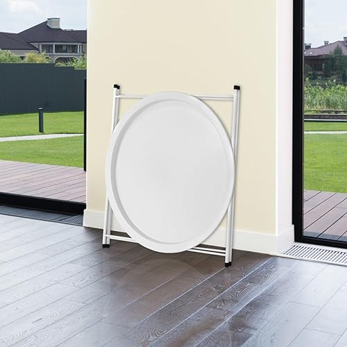 Miniatura 8 de Gladom Bandeja de hierro  Mesa redonda pequeña plegable minimalista moderna  Sofá de noche interior, mesa baja, mesa auxiliar  Mesa plegable de