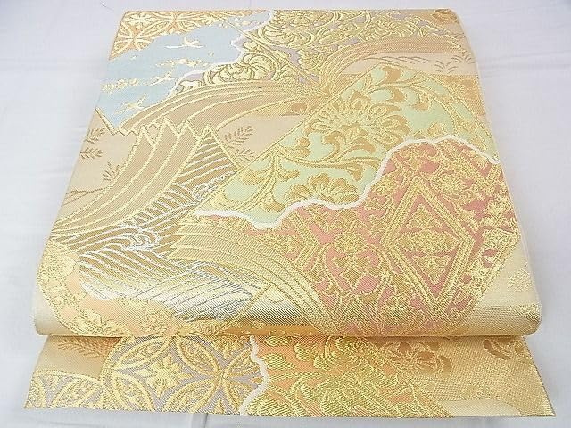 Amazon.co.jp: 西陣 川島織物 六通柄 本袋帯 冊子花文 金糸 逸品 