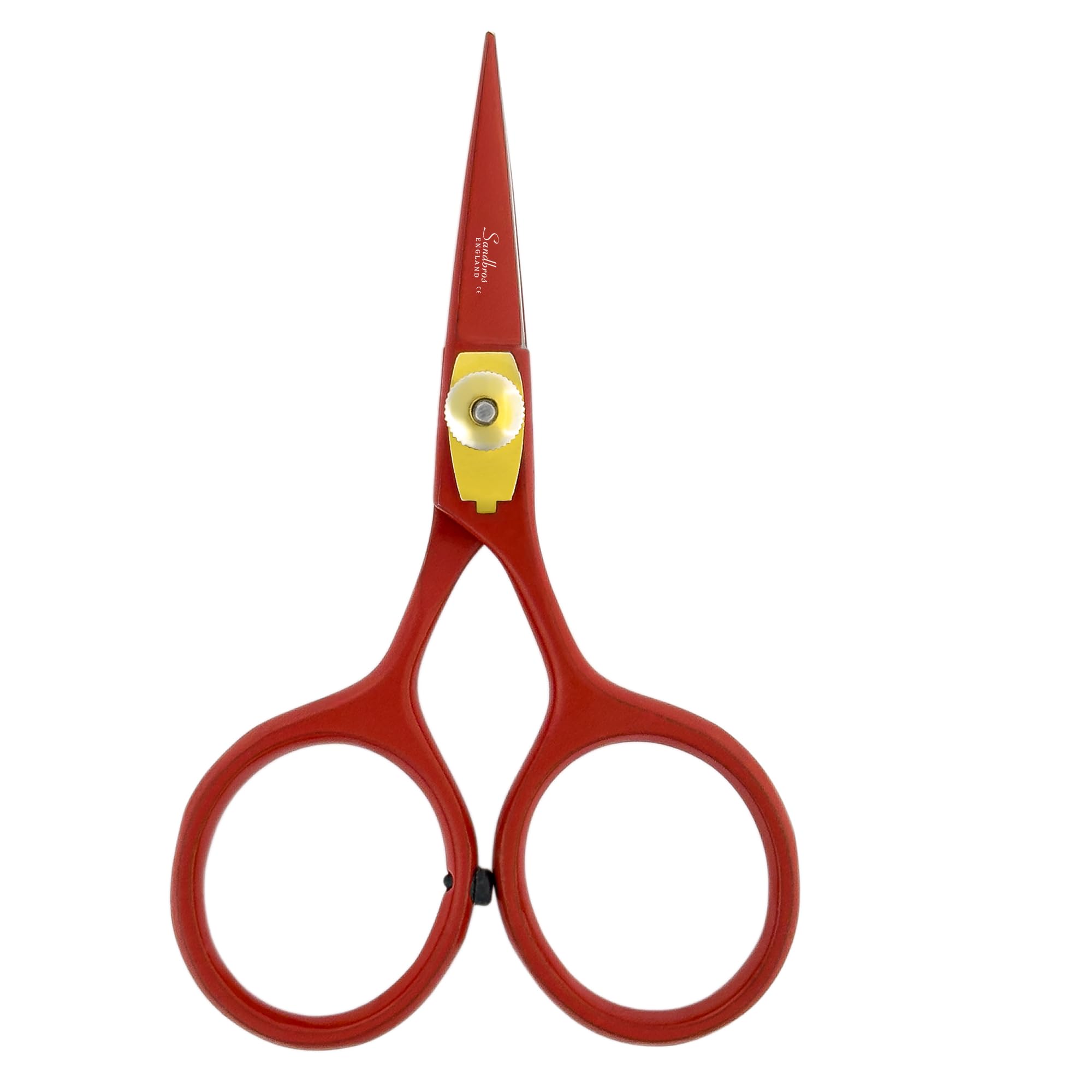 Sandbros Red Vintage 4" Small Crochet Scissors, Very Sharp Edge Sewing Embroidery Scissors, Stainless Steel High Carbon Steel Design Shears For Craft Art Work Manual Sewing Handicraft Diy Tool