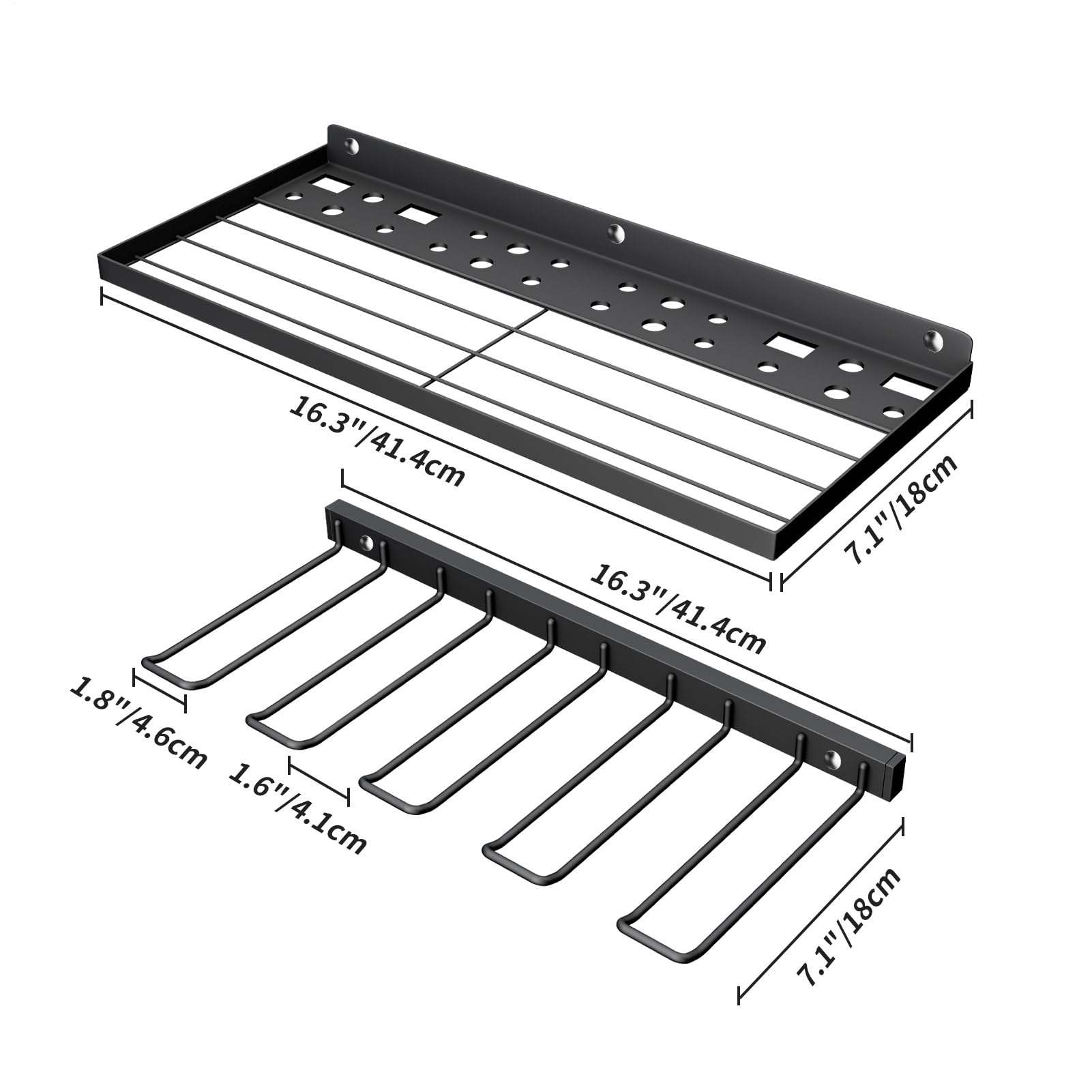 Organizador de herramientas inalámbrico | Organizador de herramientas eléctricas de garaje de montaje en pared | 3 capas de almacenamiento de metal resistente para destornillador, jardín y