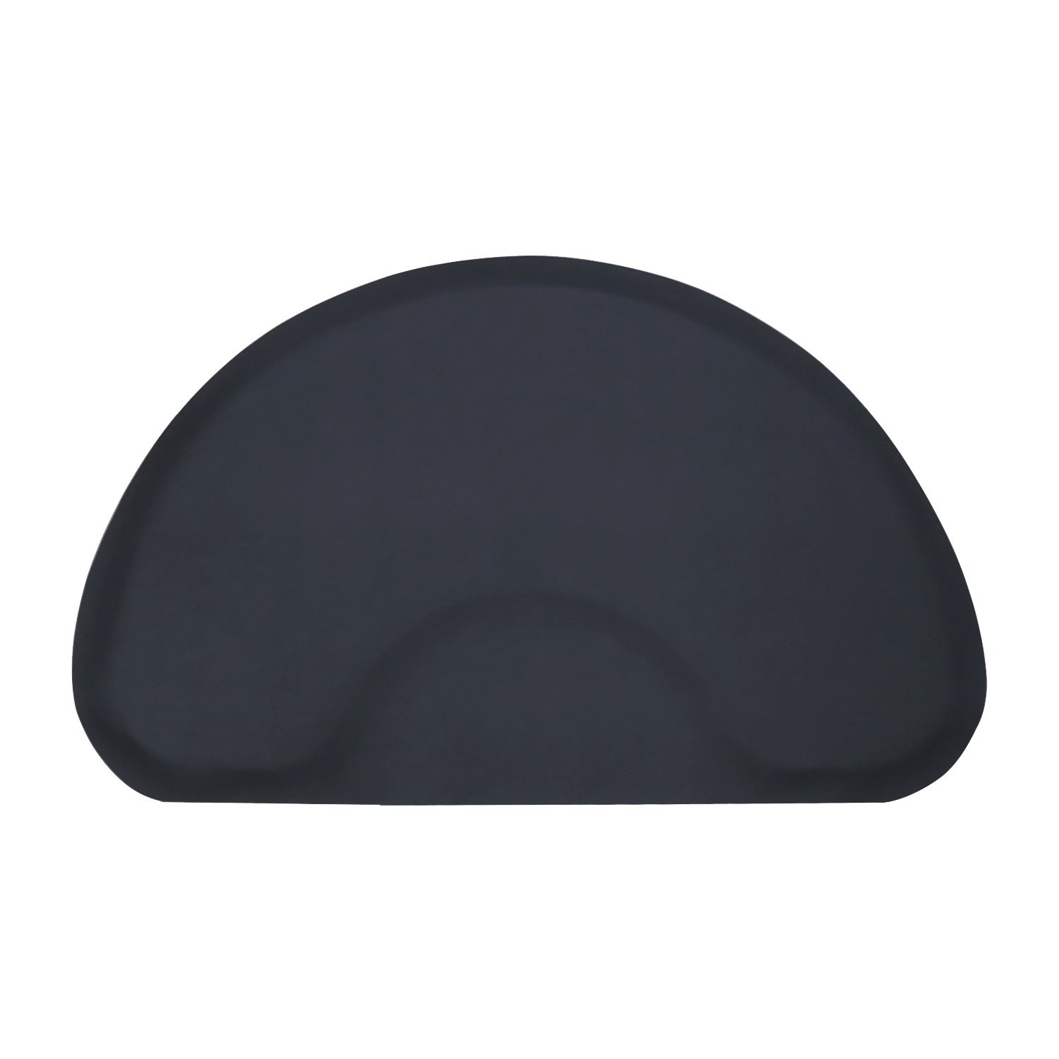 Salon-Mate Modern Elements 3 x 5 Black Solid HalfCircle Mat Black