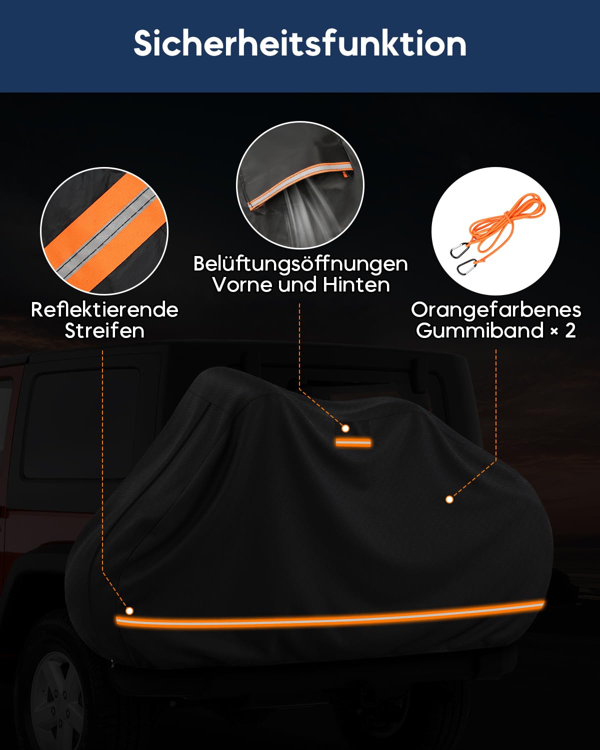 Housse Velo pour Transporter 1 Vélo, Housse Vélo Extérieur Protection Imperméable en 420D avec Doublure Coton, Housse Velo Camping Car avec Sangles Élastiques & Ventilation