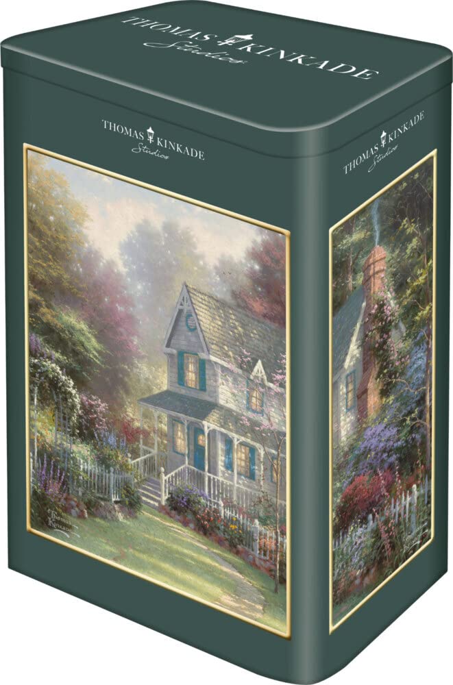 Schmidt Spiele 59925 Thomas Kinkade, Victoria Garden II, 500 Pieces Puzzle in a Nostalgia Tin, Multi-Coloured